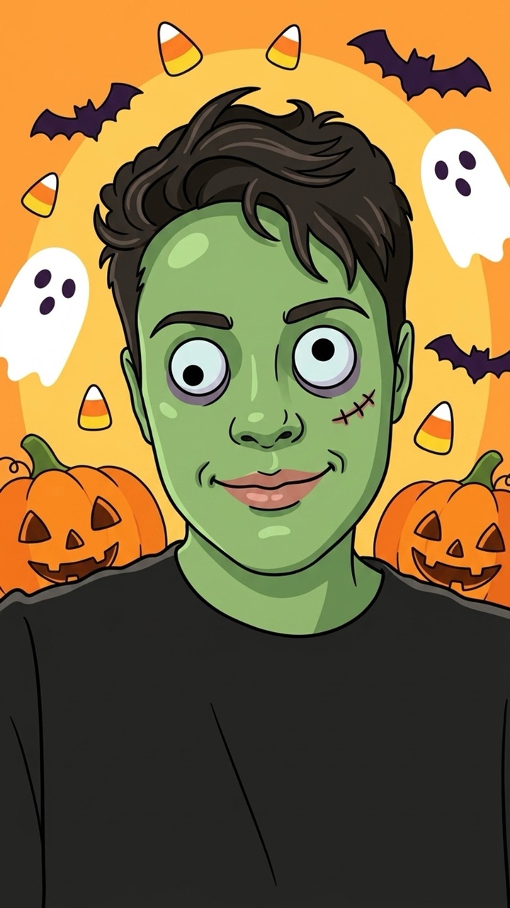 Cartoon Zombie Halloween portrait effect