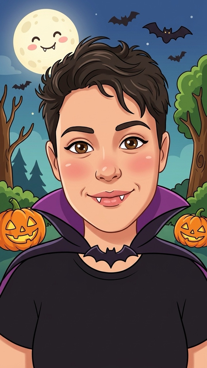 Cute Vampire Halloween portrait effect